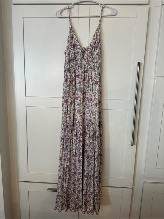 Z Supply Dresses & Skirts - Z Supply Cream Maxi Dress with Purple Floral Print